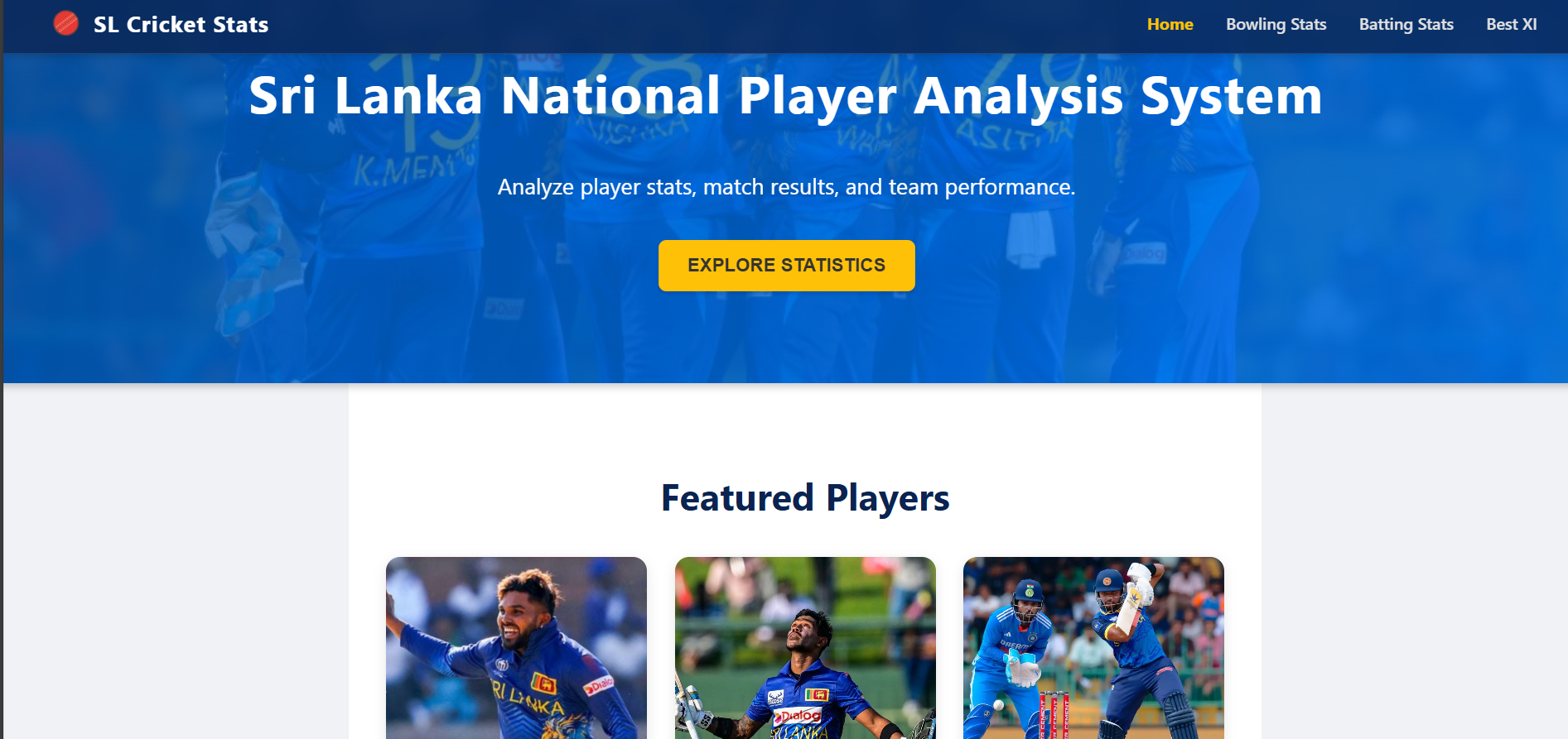 National Cricket Player Analysis System